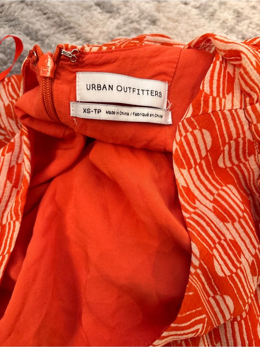 Urban Outfitters Orange & White Patterned Dress